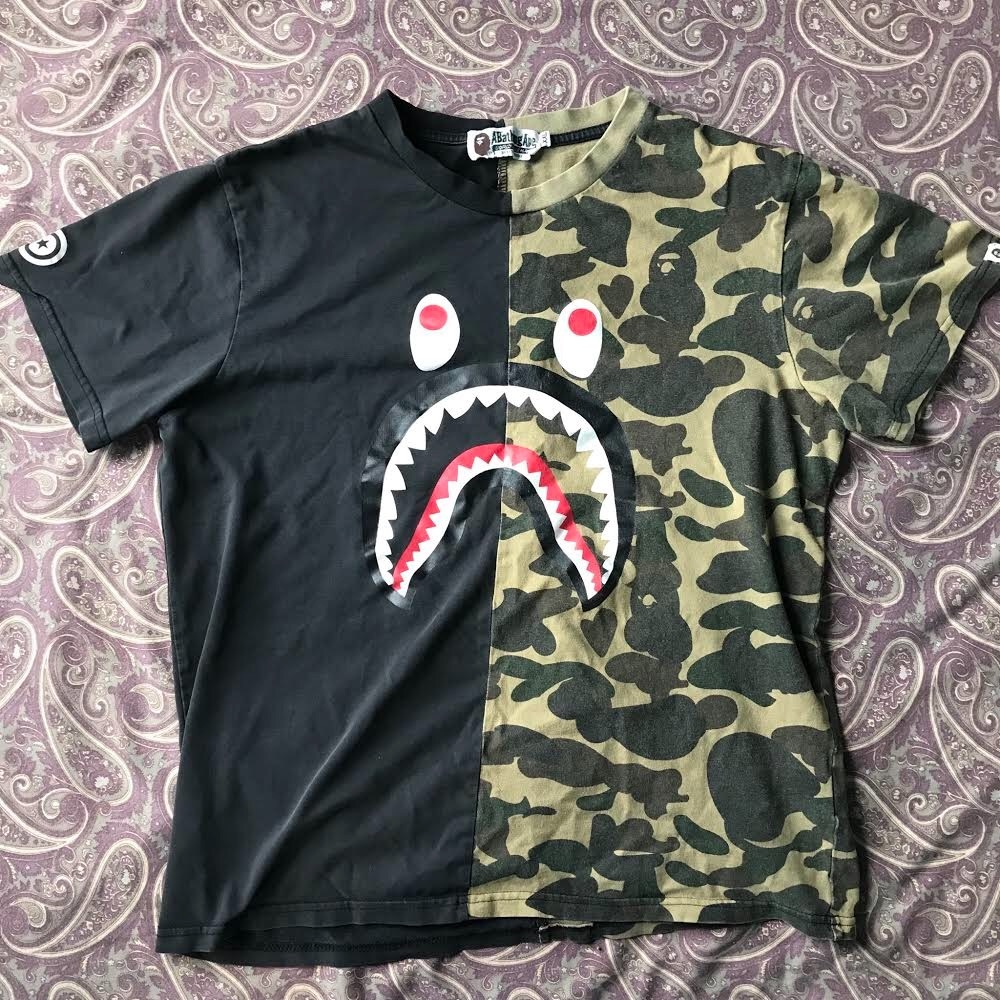 Bape shirt Camo black green A bathing ape